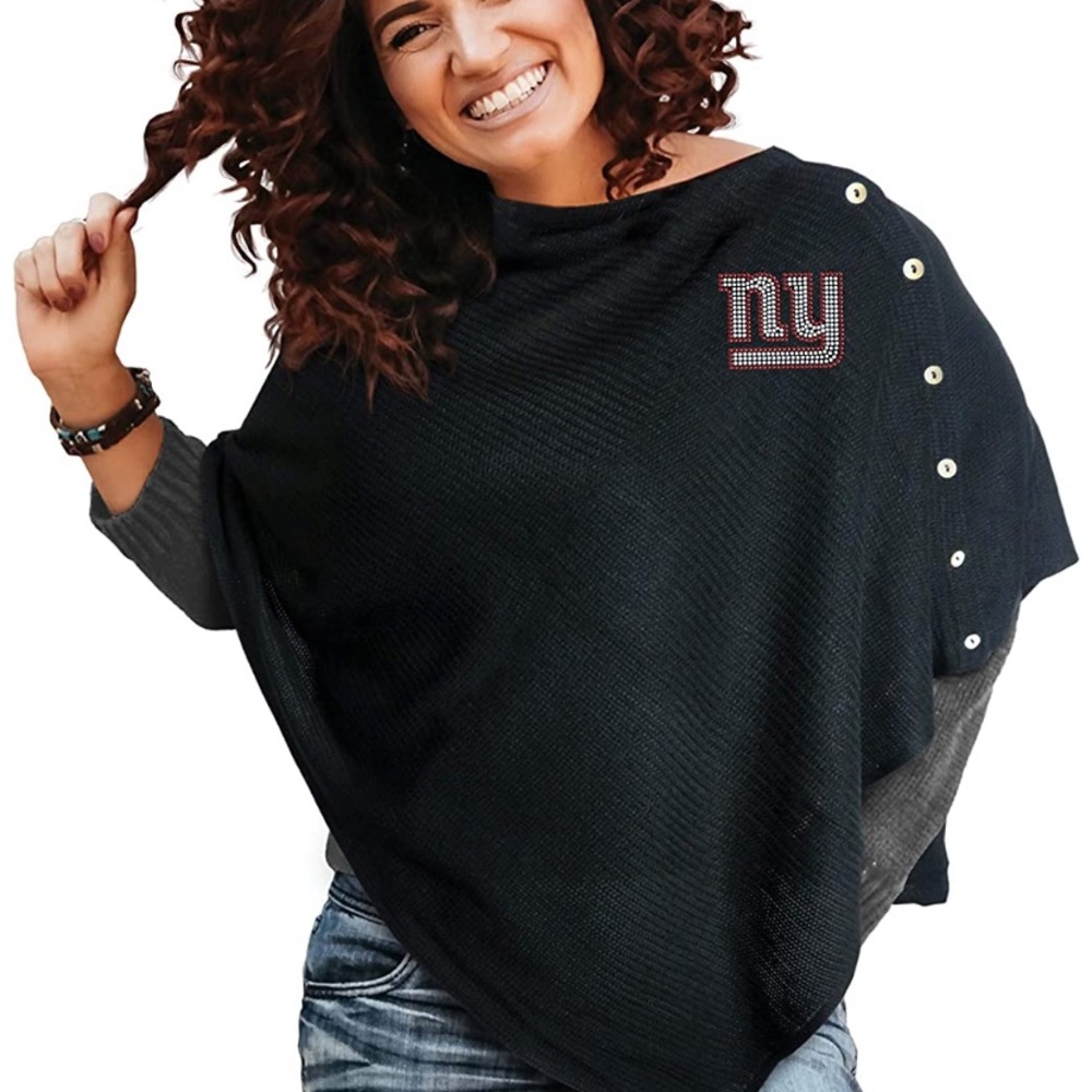 NWT New York Giants black poncho/shawl/scarf